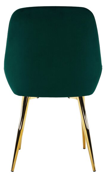 Jídelní židle LUXURY - látka Velvet, zlatý chrom / smaragdová