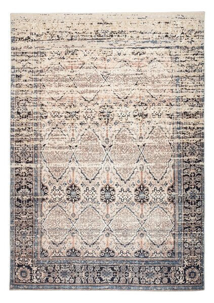 KOBEREC TKANÝ NA PLOCHO, 120/180 cm modrá, béžová Kayoom - Online Only koberce & rohožky, Online Only