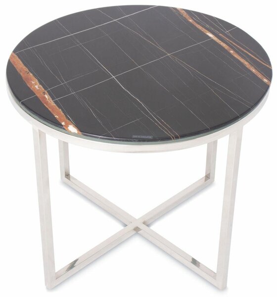 DekorStyle Konferenční stolek VERTIGO 60 cm stříbrný