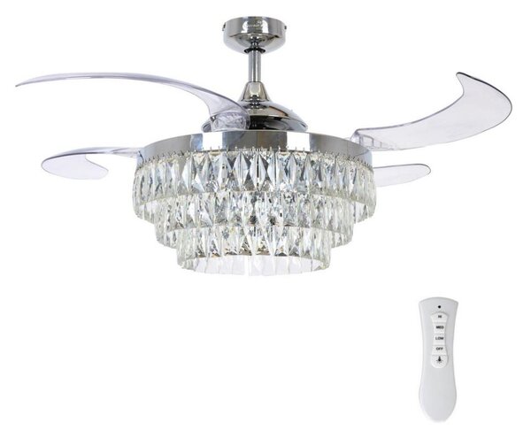 FANAWAY 212923 - LED Stropní ventilátor VEIL 6xE14/4,5W/230V chrom + DO