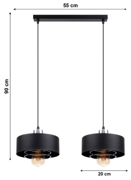 Lustr na lanku VEST 2xE27/60W/230V
