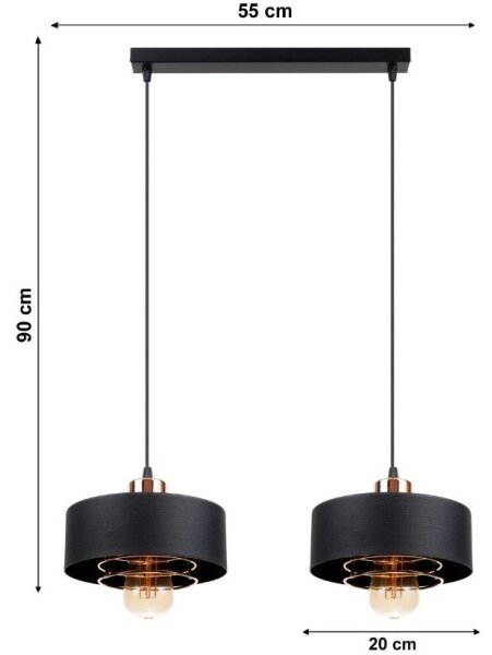 Lustr na lanku VEST 2xE27/60W/230V