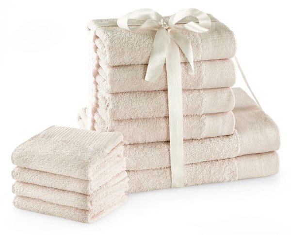 Sada bavlněných ručníků AmeliaHome AMARI 2+4+4 ks ecru