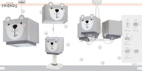 Dalber 64578 - Dětské nástěnné svítidlo LITTLE TEDDY 1xE27/60W/230V
