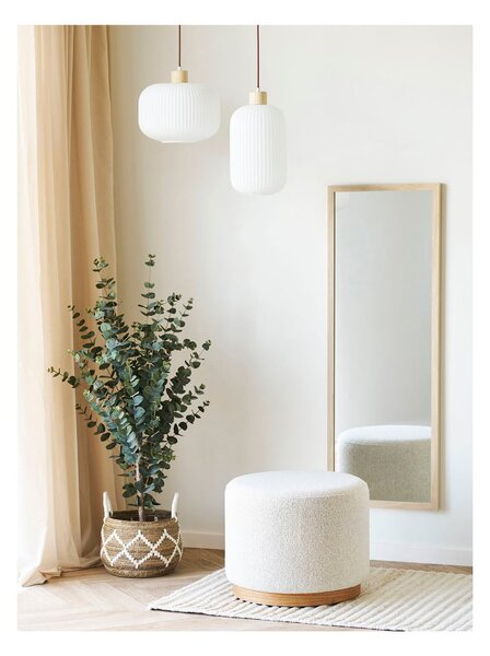 Béžový taburet z textilie bouclé Daisy – House Nordic