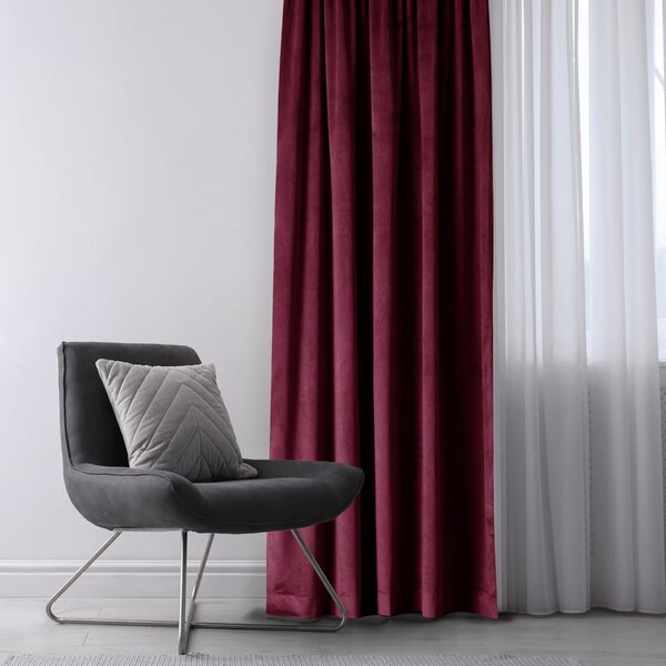 Vínový sametový dimout závěs 140x245 cm Eyelets – Restilo