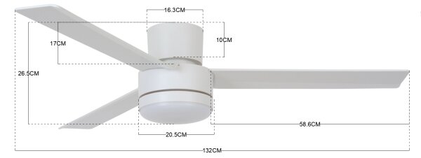BAYSIDE 213036 - LED Stropní ventilátor LAGOON GX53/17W/230V bílá + DO