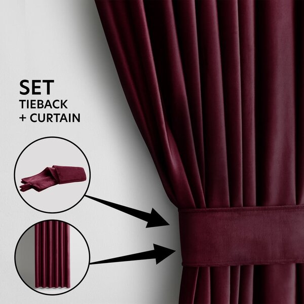 Vínový sametový dimout závěs 140x245 cm Eyelets – Restilo