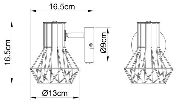 Globo 54017-1 - Nástěnné bodové svítidlo PRISKA 1xE27/40W/230V