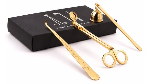 Sada pro péči o svíčky elegant - zlatá
