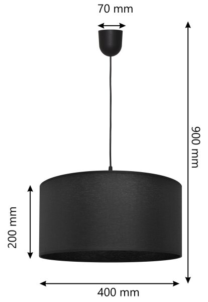 Lustr na lanku ALBA 1xE27/15W/230V pr. 40 cm černá