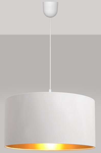 Lustr na lanku ALBA 1xE27/15W/230V pr. 40 cm bílá/zlatá