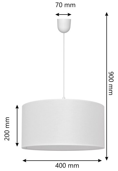 Lustr na lanku ALBA 1xE27/15W/230V pr. 40 cm bílá
