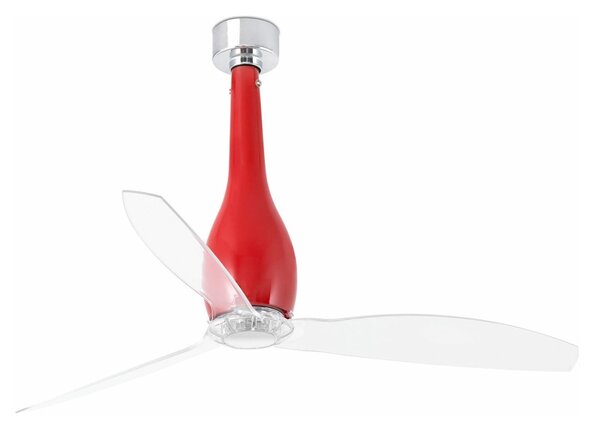 FARO 32002-Stropní ventilátor ETERFAN červená/čirá pr. 128 cm + dálkové ovládání