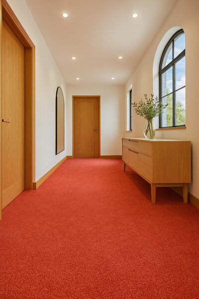 Tapibel, Metrážový koberec Cobalt SDN 64080 - AB červený, zátěžový, na míru, šíře 4m, červená, ab (mřížka), chodba / předsíň