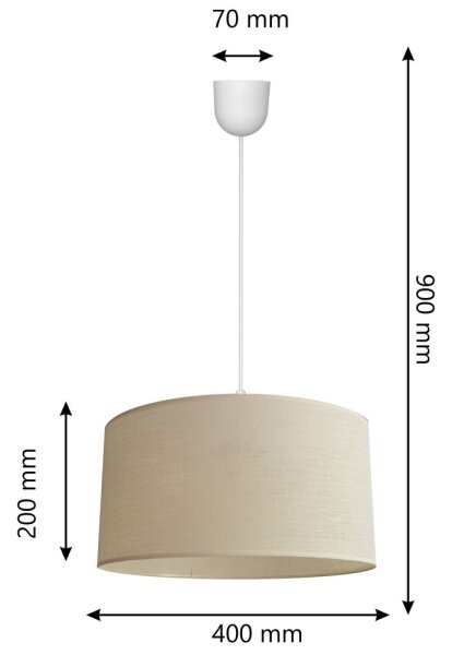 Lustr na lanku ALBA 1xE27/15W/230V pr. 40 cm béžová