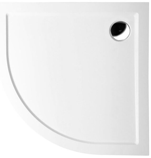 Polysan, SERA sprchová vanička z litého mramoru, čtvrtkruh 100x100x4cm, R550, bílá, 62111