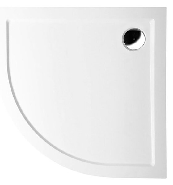 Polysan SERA sprchová vanička z litého mramoru, čtvrtkruh 80x80cm, R550, bílá