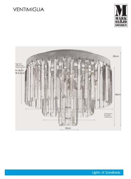 Markslöjd 106563 - Křišťálové stropní svítidlo VENTIMIGLIA 4xE14/40W/230V