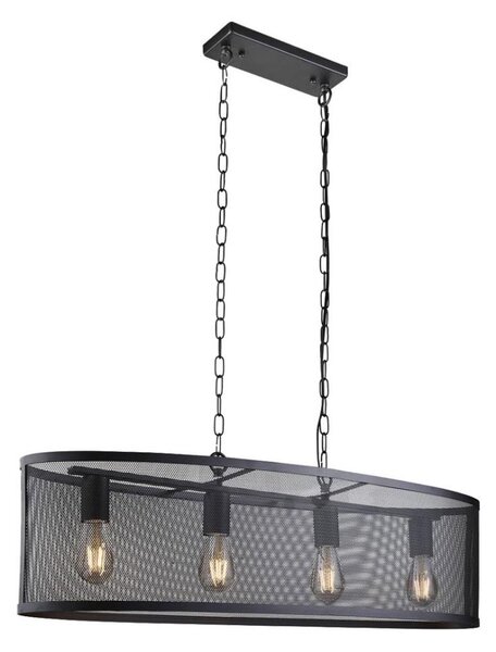 Searchlight 2484-4BK - Lustr na řetězu FISHNET 4xE27/60W/230V černá