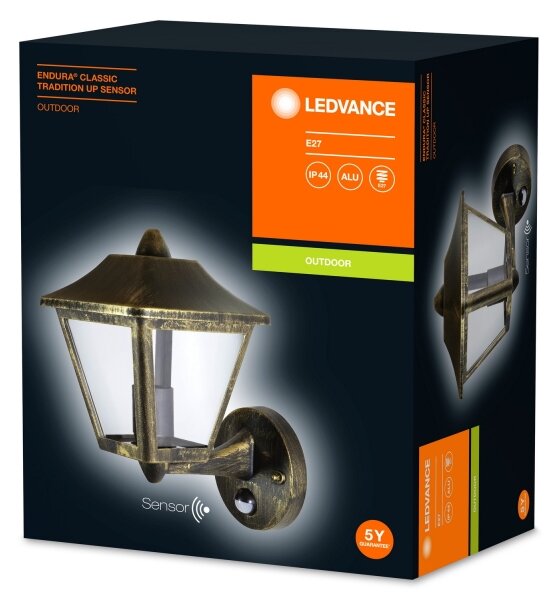 Ledvance - Venkovní nástěnné svítidlo se senzorem ENDURA 1xE27/60W/230V IP44