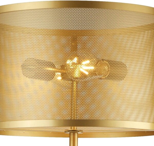 Searchlight EU2832-2GO - Stojací lampa FISHNET 2xE27/60W/230V zlatá