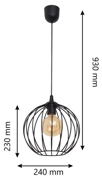 Lustr na lanku MERCURE 1xE27/15W/230V