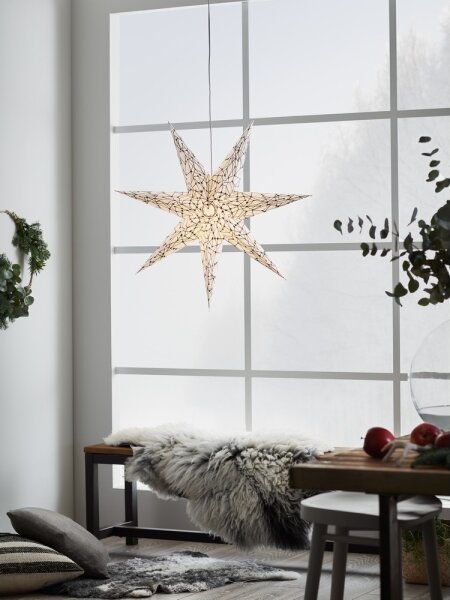 Markslöjd 704876 - Vánoční dekorace KARLA 1xE14/25W/230V bílá 75 cm