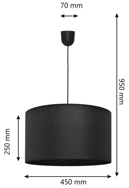 Lustr na lanku ALBA 1xE27/15W/230V pr. 45 cm černá