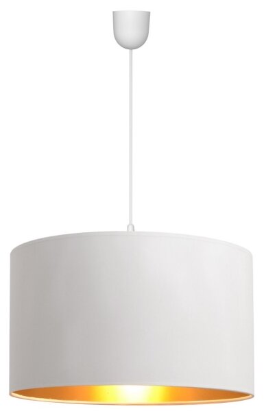 Lustr na lanku ALBA 1xE27/15W/230V pr. 45 cm bílá/zlatá