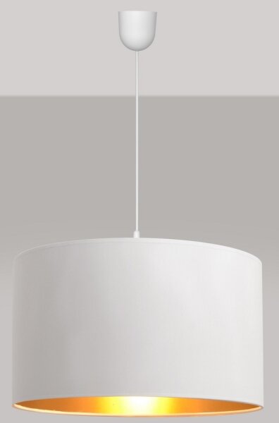 Lustr na lanku ALBA 1xE27/15W/230V pr. 45 cm bílá/zlatá