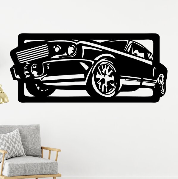 Živá Zeď Samolepka Auto Ford Mustang Barva: černá, Velikost: 60 x 26 cm