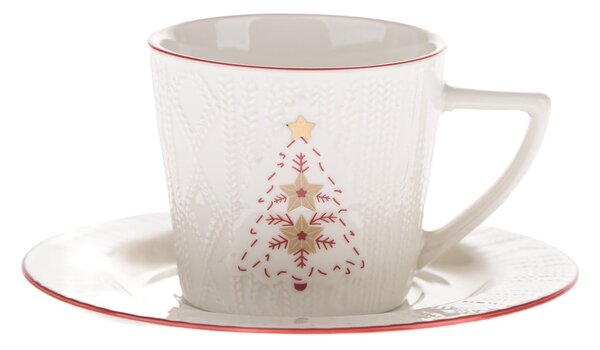 Bílý porcelánový šálek s vánočním motivem 110 ml Xmas Tree – Dakls