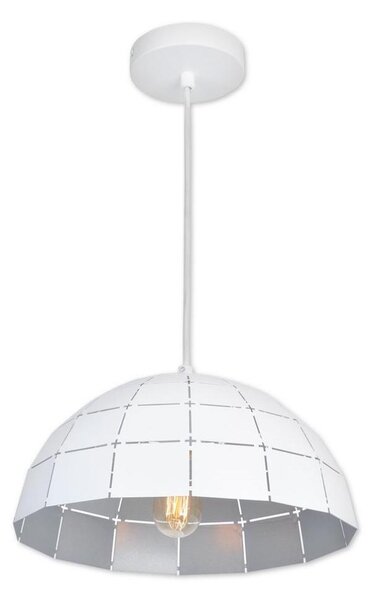 Top Light Apolo 30B - Lustr na lanku 1xE27/40W/230V bílá/stříbrná