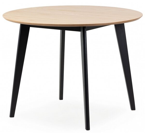 Actona Kulatý jídelní stůl Roxby 105 cm dub přírodní/černá