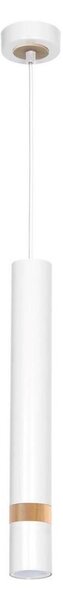 Lustr na lanku JOKER WHITE WOOD 1xGU10/8W/230V