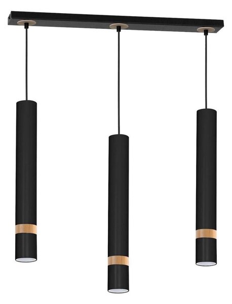 Lustr na lanku JOKER BLACK WOOD 3xGU10/8W/230V