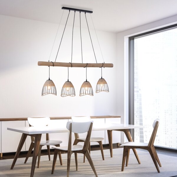 Leuchten Direkt 11156-79 - Lustr na lanku REED 4xE27/60W/230V