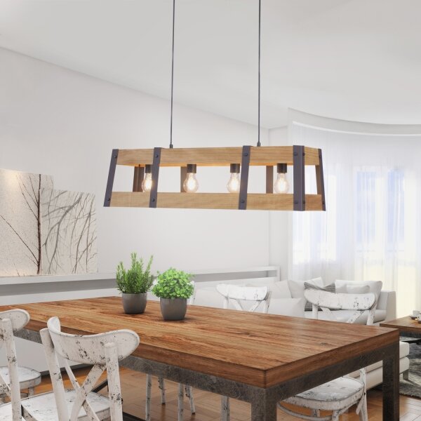 Leuchten Direkt 15721-79 - Lustr na lanku CRATE 4xE27/60W/230V