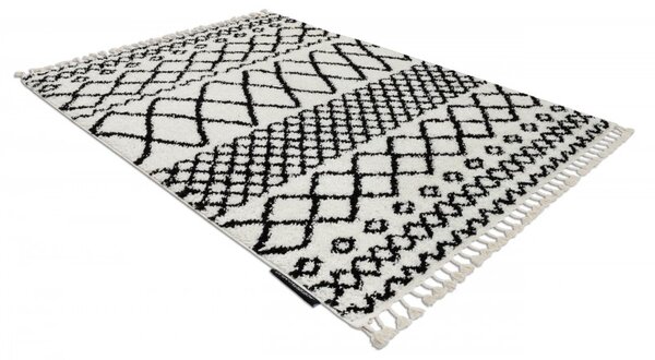 Makro Abra Kusový koberec BERBER SAFI N9040 bílý černý Rozměr: 60x200 cm