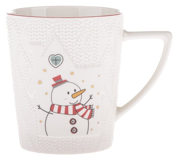 Bílý porcelánový hrnek s vánočním motivem 380 ml Snowman – Dakls