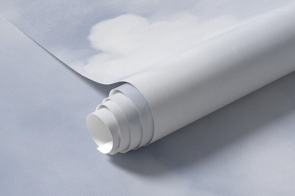 Fototapety Pastelová texturovaná obloha plná bílých mraků s jemnou a minimalistickou estetikou, Fototapety obloha, w09589 : uwalls.cz