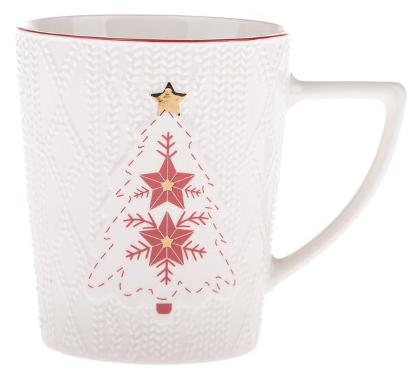 Bílý porcelánový hrnek s vánočním motivem 380 ml Xmas Tree – Dakls