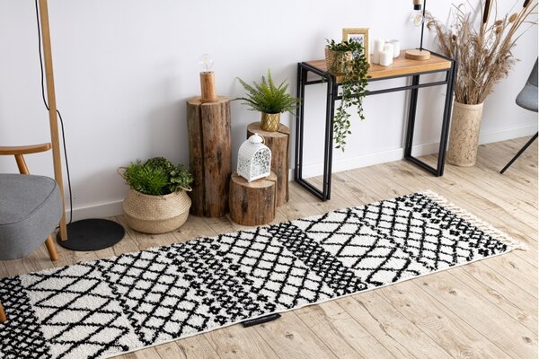 Makro Abra Koberec - běhoun BERBER SAFI bílý Rozměr: 70x200 cm