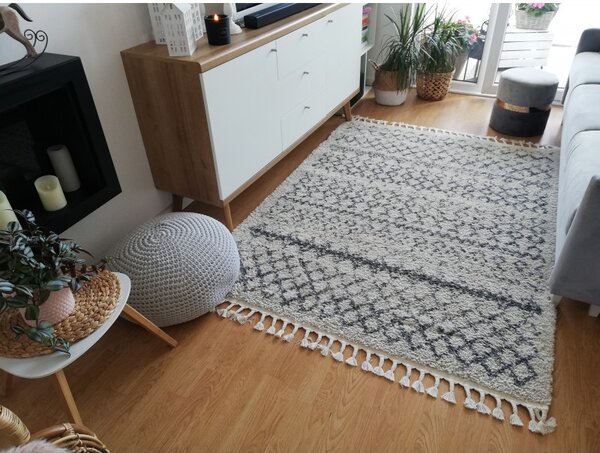 Makro Abra Kusový koberec BERBER AGADIR G0522 krémový šedý Rozměr: 120x170 cm