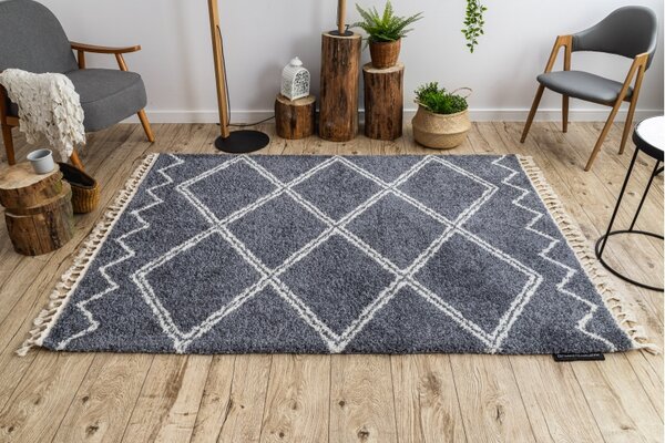 Makro Abra Kusový koberec BERBER ASILA B5970 šedý bílý Rozměr: 140x190 cm