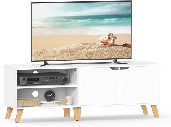KOMODA POD TELEVIZI, bílá, světle hnědá, 140/45/40 cm MID.YOU - Online Only TV příslušenství, Online Only