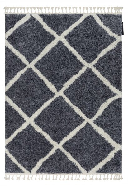 Makro Abra Kusový koberec BERBER CROSS B5950 šedý bílý Rozměr: 60x250 cm