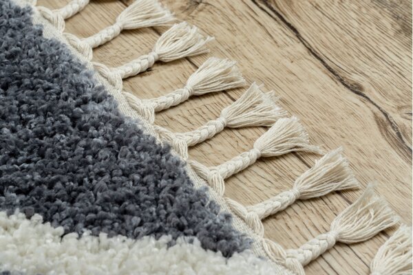 Makro Abra Kusový koberec BERBER CROSS B5950 šedý bílý Rozměr: 60x250 cm