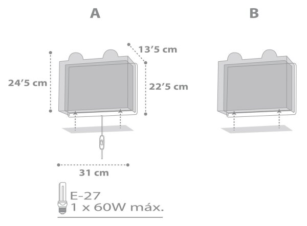Dalber 64578 - Dětské nástěnné svítidlo LITTLE TEDDY 1xE27/60W/230V